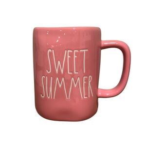 Rae Dunn SWEET SUMMER Pink White Coffee Mug